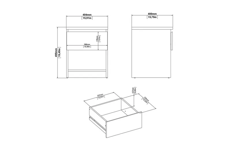 Salomns Yöpöytä 40,4 cm - Musta - Huonekalut - Pöytä & ruokailuryhmä - Apupöytä & sivupöytä - Yöpöytä