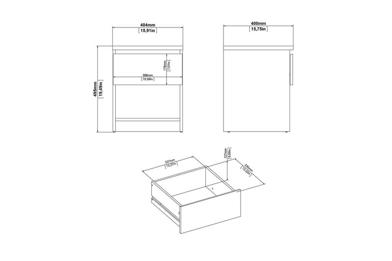 Salomns Yöpöytä 40,4 cm - Valkoinen - Huonekalut - Pöytä & ruokailuryhmä - Apupöytä & sivupöytä - Yöpöytä