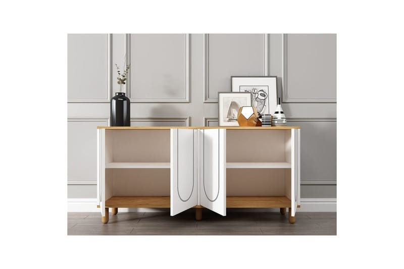 Salven Konsolipöytä 150 cm - Tammi/Valkoinen - Huonekalut - Pöytä & ruokailuryhmä - Apupöytä & sivupöytä - Konsolipöytä