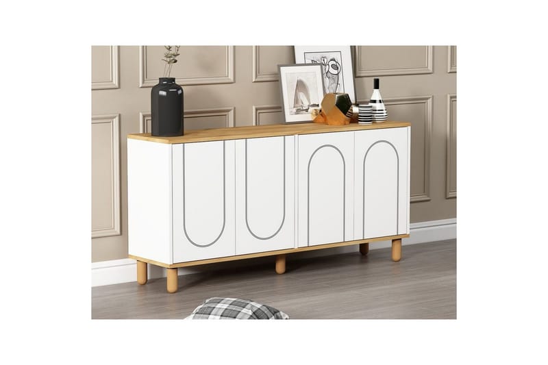 Salven Konsolipöytä 150 cm - Tammi/Valkoinen - Huonekalut - Pöytä & ruokailuryhmä - Apupöytä & sivupöytä - Konsolipöytä