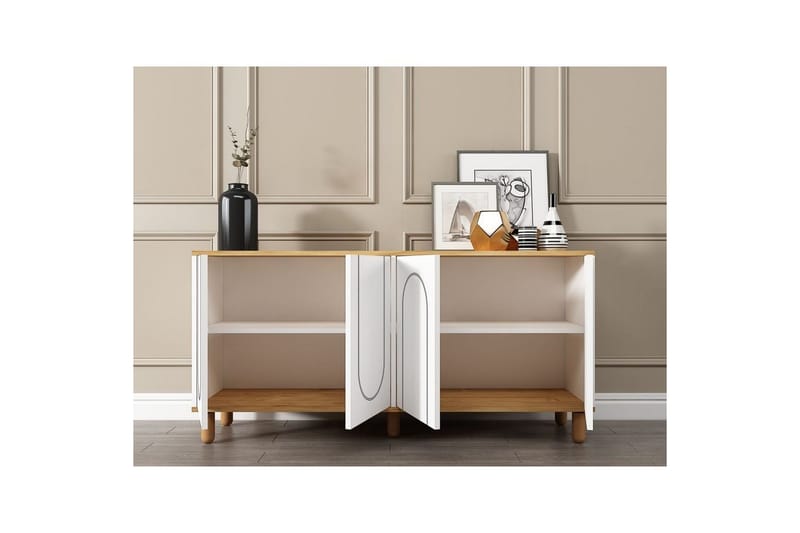 Salven Konsolipöytä 150 cm - Tammi/Valkoinen - Huonekalut - Pöytä & ruokailuryhmä - Apupöytä & sivupöytä - Konsolipöytä