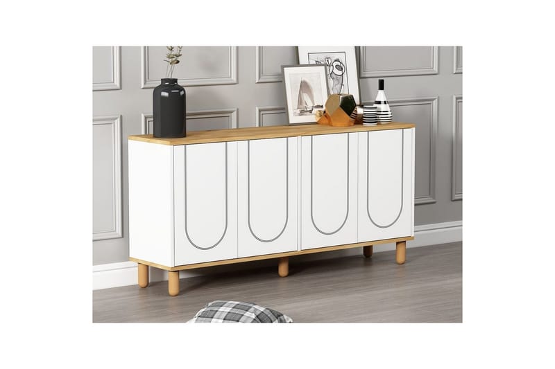 Salven Konsolipöytä 150 cm - Tammi/Valkoinen - Huonekalut - Pöytä & ruokailuryhmä - Apupöytä & sivupöytä - Konsolipöytä