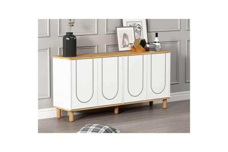 Salven Konsolipöytä 150 cm - Tammi/Valkoinen - Huonekalut - Pöytä & ruokailuryhmä - Apupöytä & sivupöytä - Konsolipöytä