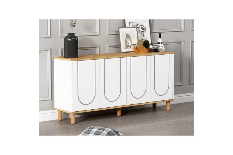 Salven Konsolipöytä 150 cm - Tammi/Valkoinen - Huonekalut - Pöytä & ruokailuryhmä - Apupöytä & sivupöytä - Konsolipöytä