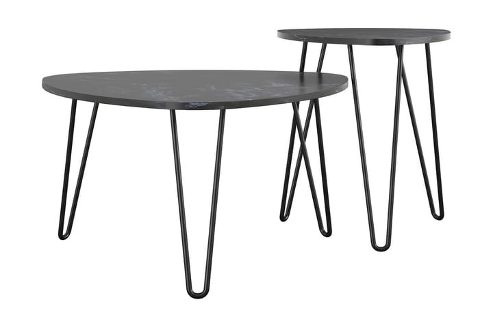 Sarjapöytä Athena Musta/Marmorikuvio - Novogratz - Sarjapöytä - Marmoripöydät - Sohvapöytä