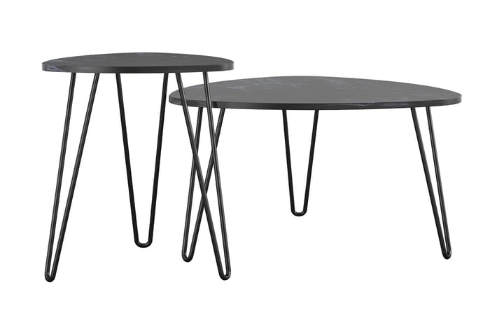 Sarjapöytä Athena Musta/Marmorikuvio - Novogratz - Sarjapöytä - Marmoripöydät - Sohvapöytä