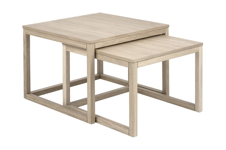 Sarjapöytä Muir 70 cm 2 pöytää - Valkolakattu tammi - Sarjapöytä - Sohvapöytä