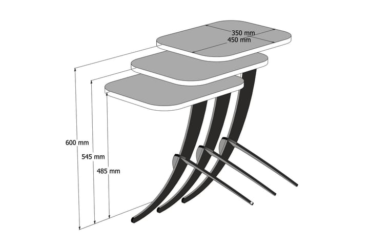 Sarjapöytä Neubeck 45 cm - Musta - Sarjapöytä - Sohvapöytä