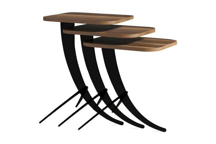 Sarjapöytä Amtorp 45 cm 3 pöytää - Tummanruskea - Sarjapöytä - Sohvapöytä