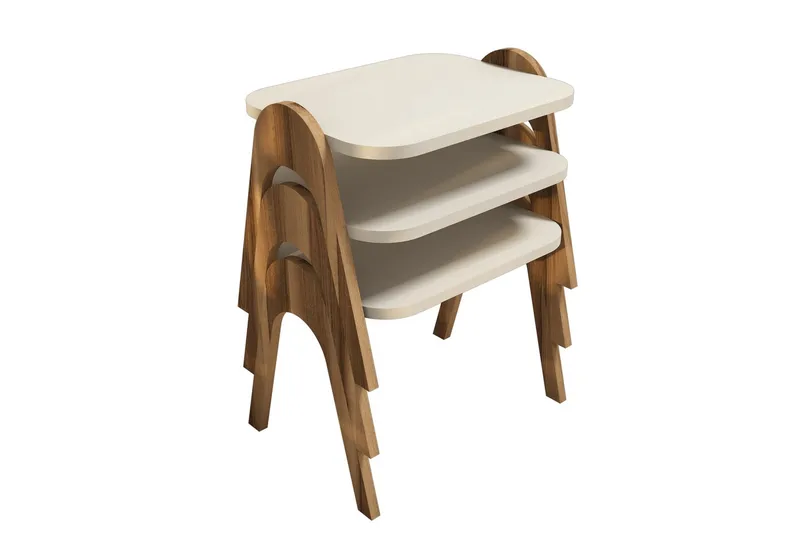 Sarjapöytä Amtorp 49 cm 3 pöytää, Valkoinen