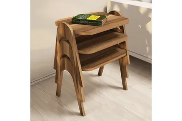 Sarjapöytä Amtorp 49 cm 3 pöytää - Ruskea - Huonekalut - Pöytä & ruokailuryhmä - Apupöytä & sivupöytä - Sarjapöytä