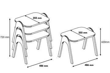 Sarjapöytä Amtorp 49 cm 3 pöytää - Ruskea - Huonekalut - Pöytä & ruokailuryhmä - Apupöytä & sivupöytä - Sarjapöytä