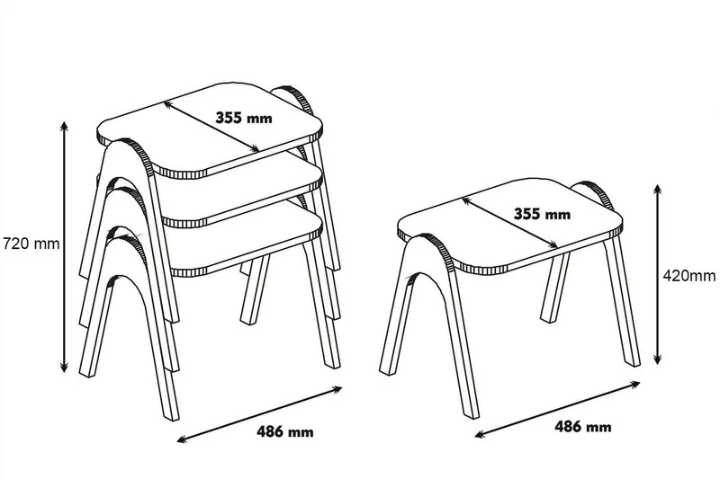 Sarjapöytä Amtorp 49 cm 3 pöytää - Ruskea - Huonekalut - Pöytä & ruokailuryhmä - Apupöytä & sivupöytä - Sarjapöytä