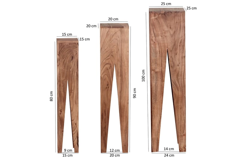 Sarjapöytä Bufalini 3-pak - Puu/Luonnonväri - Huonekalut - Pöytä & ruokailuryhmä - Apupöytä & sivupöytä - Sarjapöytä