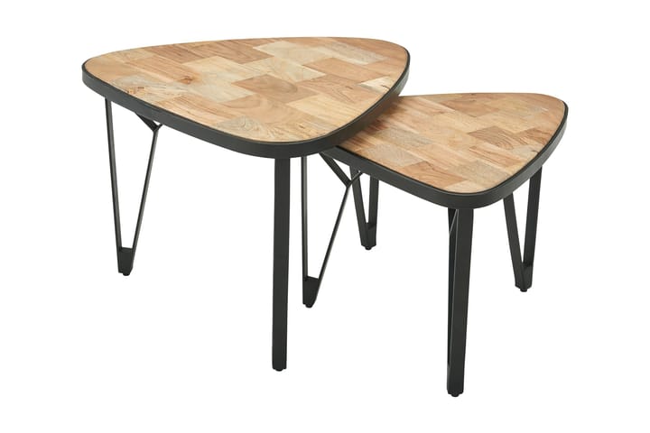Sarjapöytä Clanton 60 cm Kolmikulmainen - Ruskea/Musta - Marmoripöydät - Sohvapöytä - Peilipöytä - Kokoontaitettavat pöydät - Sarjapöytä