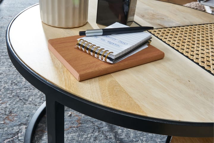 Sarjapöytä Clanton 60 cm Pyöreä - Ruskea/Musta - Sohvapöytä - Sarjapöytä