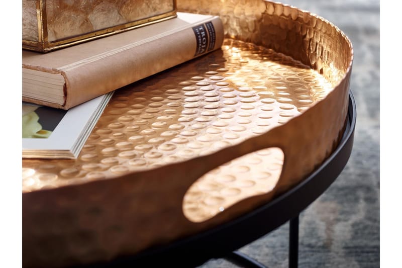 Sarjapöytä Rachid 46 cm Pyöreä - Kulta - Huonekalut - Pöytä & ruokailuryhmä - Apupöytä & sivupöytä - Sarjapöytä