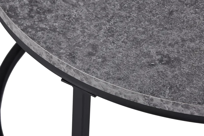 Sarjapöytä Thyra 75/90 cm Pyöreä 2 pöytää - Harmaa/Musta - Huonekalut - Pöytä & ruokailuryhmä - Apupöytä & sivupöytä - Sarjapöytä