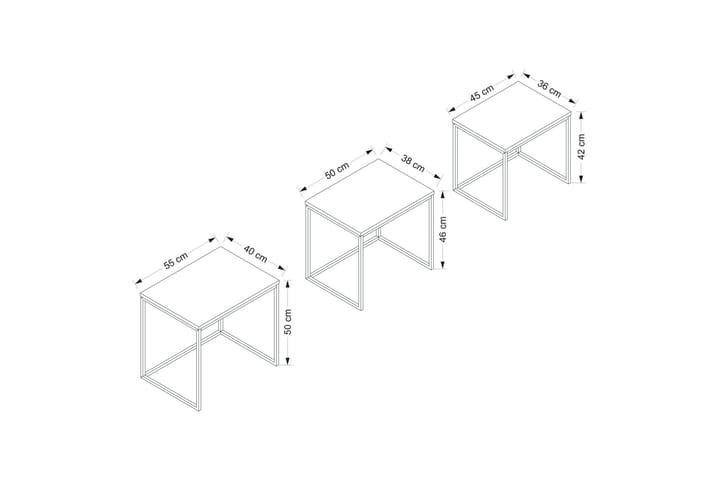 Satsipöytä Rambir - Valkoinen - Sarjapöytä - Sohvapöytä
