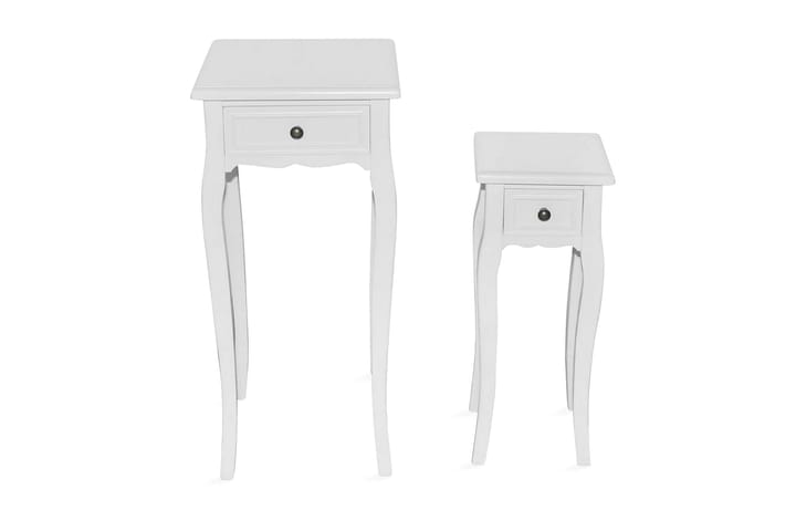 Sarjapöytä vetolaatikolla 2 kpl valkoinen - Valkoinen - Sohvapöytä - Sarjapöytä