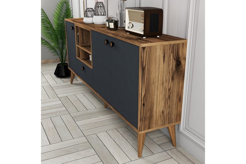 Scone Konsolipöytä 180 cm - Antrasiitti/Pähkinäpuu - Huonekalut - Pöytä & ruokailuryhmä - Apupöytä & sivupöytä - Konsolipöytä