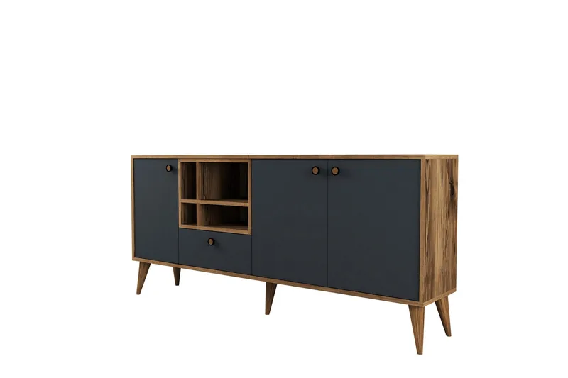 Scone Konsolipöytä 180 cm, Antrasiitti/Pähkinäpuu