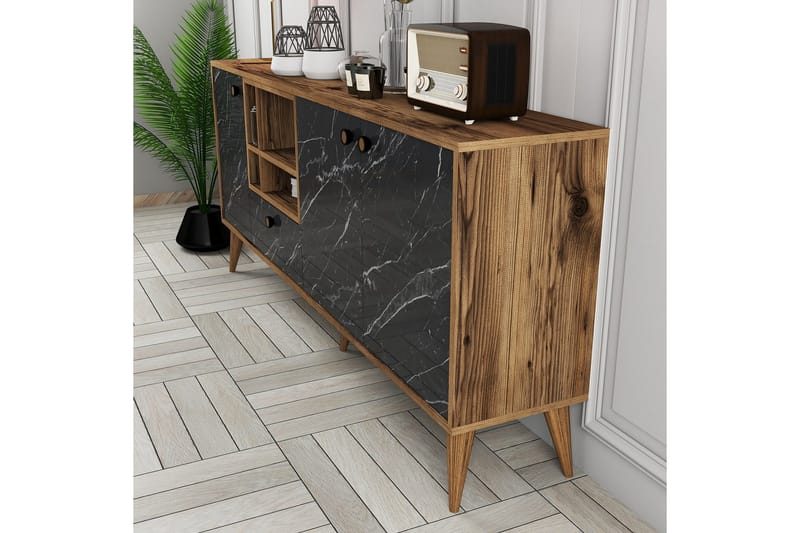 Scone Konsolipöytä 180 cm - Musta/Pähkinäpuu - Huonekalut - Pöytä & ruokailuryhmä - Apupöytä & sivupöytä - Konsolipöytä