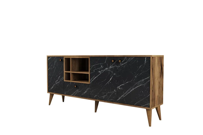 Scone Konsolipöytä 180 cm - Musta/Pähkinäpuu - Huonekalut - Pöytä & ruokailuryhmä - Apupöytä & sivupöytä - Konsolipöytä