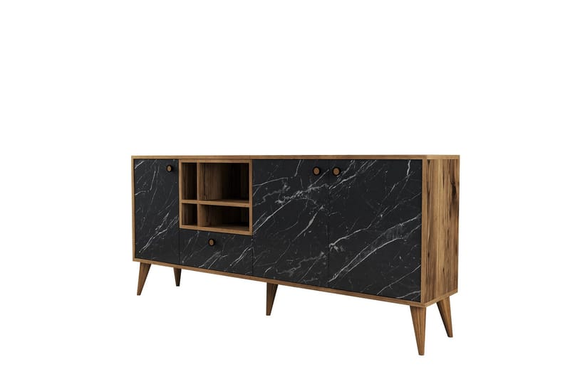 Scone Konsolipöytä 180 cm - Musta/Pähkinäpuu - Huonekalut - Pöytä & ruokailuryhmä - Apupöytä & sivupöytä - Konsolipöytä