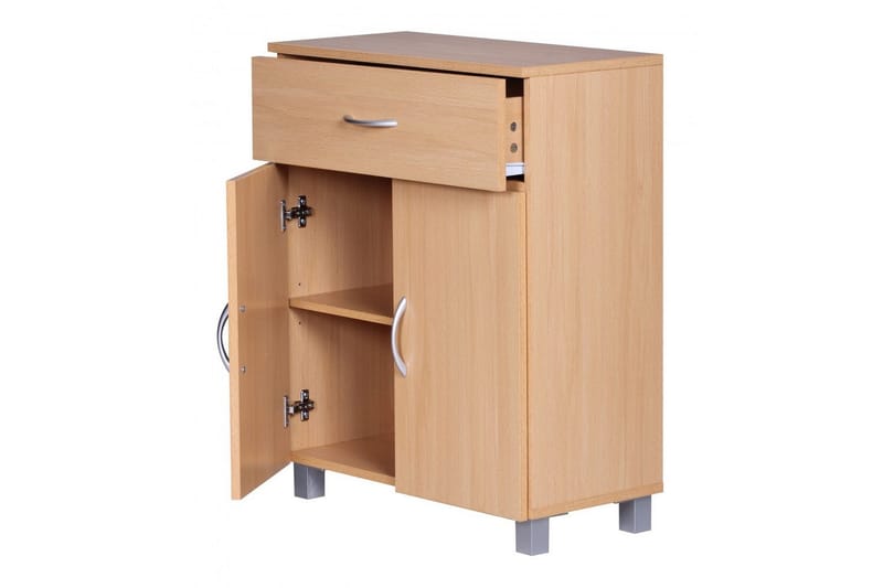 Senkki Wohnling Kalvopäällystetty lastulevy 60 x 75 cm 2 ovea 1 laatikko moderni tyyli - Huonekalut - Pöytä & ruokailuryhmä - Apupöytä & sivupöytä - Konsolipöytä