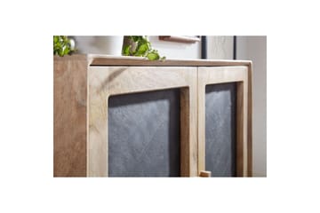 Senkki Wohnling Massiivipuu 80 cm 3D-reunat kivioptinen etuosa 2 ovea moderni - Säilytys - Säilytyskalusteet - Senkki