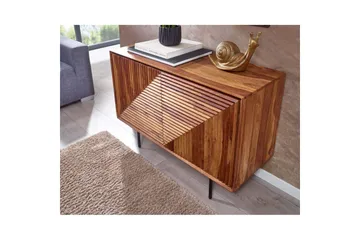Senkki Wohnling massivipuu, 3D-geometrinen etuosa, push-to-open, teollinen ullakkotyyli 100 cm - 100 cm - Huonekalut - Pöytä & ruokailuryhmä - Apupöytä & sivupöytä - Eteispöytä