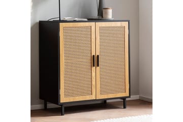 Senkki Wohnling Melamiinipäällysteinen MDF 80 cm 2 ovea wieniläisellä punonnalla moderni - Säilytys - Säilytyskalusteet - Senkki