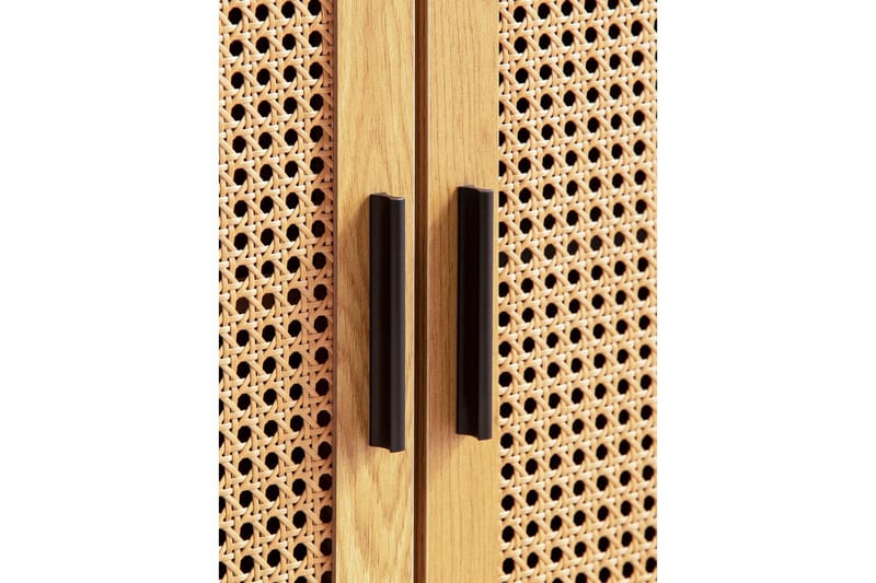 Senkki Wohnling Melamiinipäällysteinen MDF 80 cm 2 ovea wieniläisellä punonnalla moderni - Huonekalut - Pöytä & ruokailuryhmä - Apupöytä & sivupöytä - Konsolipöytä