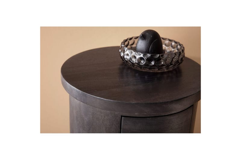 Senkki Wohnling Pyöreä massiivipuu maalaismainen tyyli Musta, 3 laatikkoa - Musta, 3 laatikkoa - Säilytys - Säilytyskalusteet - Senkki