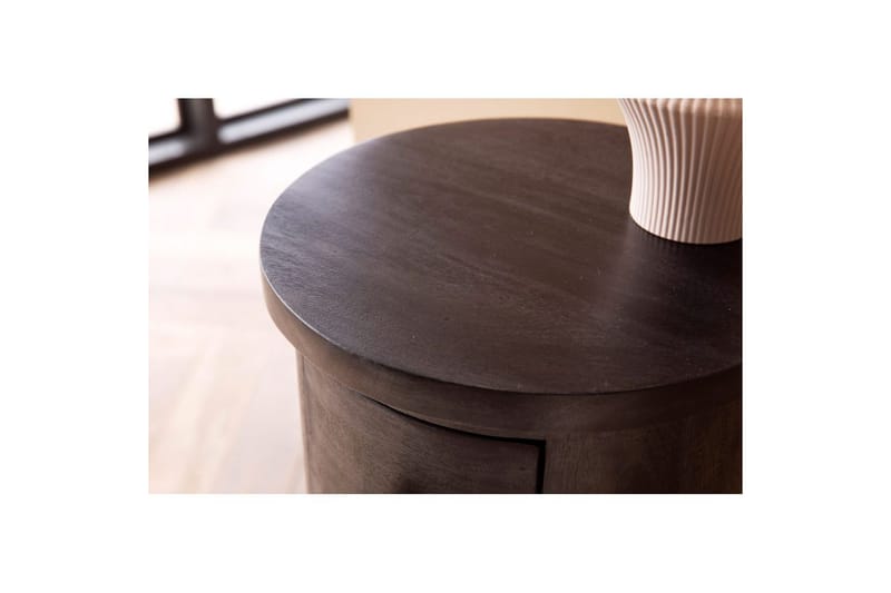 Senkki Wohnling Pyöreä massiivipuu maalaismainen tyyli Musta, 4 laatikkoa - Musta, 4 laatikkoa - Huonekalut - Pöytä & ruokailuryhmä - Apupöytä & sivupöytä - Konsolipöytä