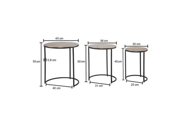 Sidobord & lampbord Wohnling Guld, Svart - Huonekalut - Pöytä & ruokailuryhmä - Apupöytä & sivupöytä - Sarjapöytä