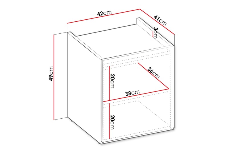 Sigmana Yöpöytä 42 cm - Ruskea - Huonekalut - Pöytä & ruokailuryhmä - Apupöytä & sivupöytä - Yöpöytä