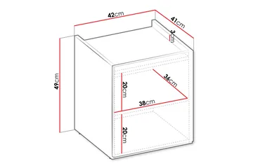 Sigmana Yöpöytä 42 cm - Ruskea - Huonekalut - Pöytä & ruokailuryhmä - Apupöytä & sivupöytä - Yöpöytä