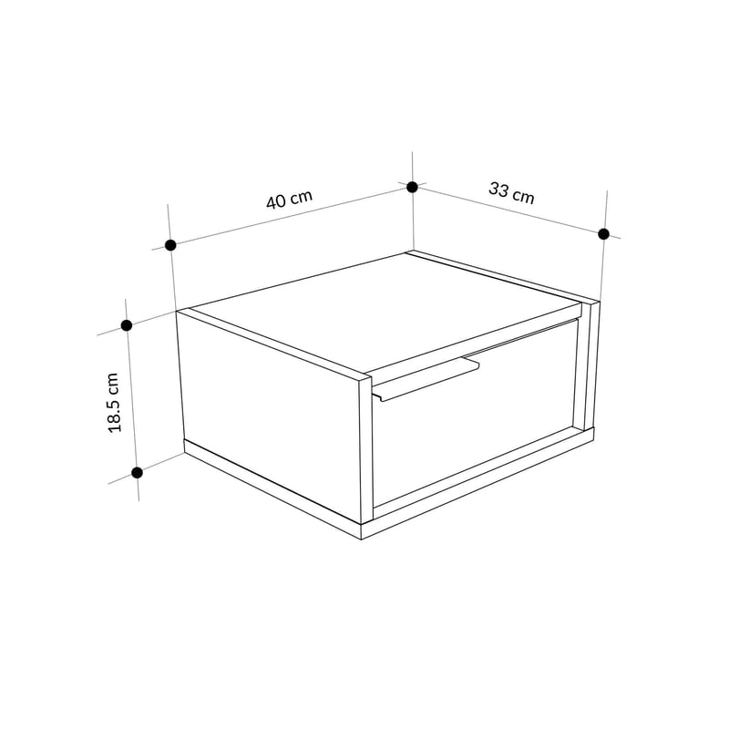 Silena Yöpöytä 40 cm - Musta puu ja oud - Huonekalut - Pöytä & ruokailuryhmä - Apupöytä & sivupöytä - Yöpöytä