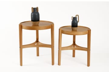 Sisäkkäiset pöydät (2 kpl) Wallxpert Cleo-hylly (50 x 60 x 50 cm) Tammi - Tammi - Huonekalut - Pöytä & ruokailuryhmä - Apupöytä & sivupöytä - Sarjapöytä