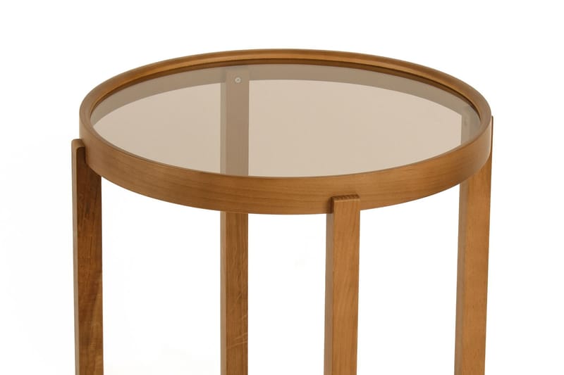 Sisäkkäiset pöydät (3 osaa) Wallxpert Milas (45 x 55 x 45 cm) Läpinäkyvä pähkinä - Läpinäkyvä pähkinä - Huonekalut - Pöytä & ruokailuryhmä - Apupöytä & sivupöytä - Sarjapöytä