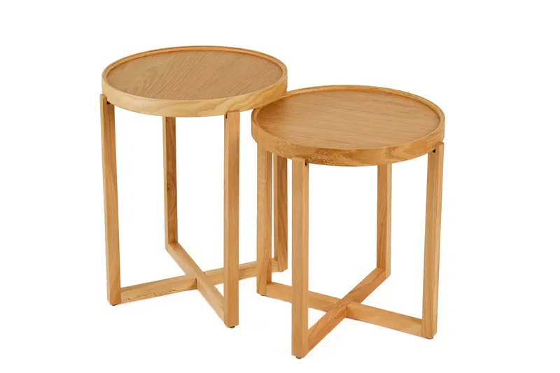 Sisäkkäiset pöydät (2 kpl) Wallxpert Bren (50 x 62 x 50 cm) Tammi, Tammi
