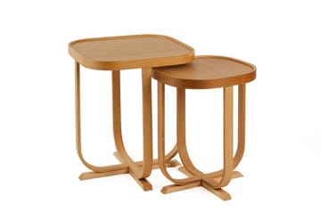 Sisäkkäiset pöydät (2 kpl) Wallxpert Hisar (50 x 58 x 50 cm) Tammi - Tammi - Huonekalut - Pöytä & ruokailuryhmä - Apupöytä & sivupöytä - Sarjapöytä