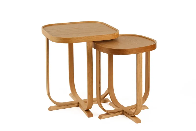 Sisäkkäiset pöydät (2 kpl) Wallxpert Hisar (50 x 58 x 50 cm) Tammi, Tammi