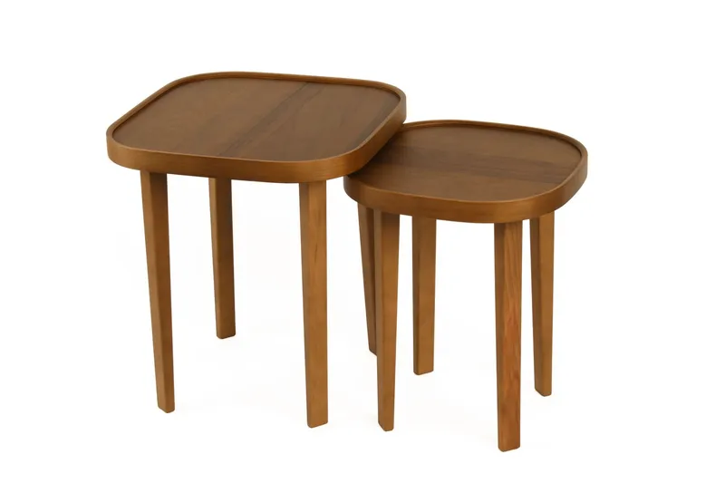 Sisäkkäiset pöydät (2 kpl) Wallxpert Hera (50 x 56 x 50 cm) Pähkinä, Pähkinä