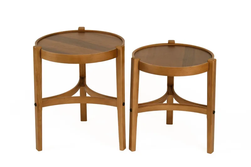 Sisäkkäiset pöydät (2 kpl) Wallxpert Cleo-hylly (50 x 60 x 50 cm) Pähkinä, Pähkinä