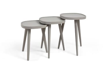Sisäkkäiset pöydät (3 osaa) Wallxpert Polen Kare (42 x 63 x 42 cm) Harmaa - Harmaa - Huonekalut - Pöytä & ruokailuryhmä - Apupöytä & sivupöytä - Sarjapöytä