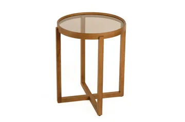 Sisäkkäiset pöydät (3 osaa) Wallxpert Milas (45 x 55 x 45 cm) Läpinäkyvä pähkinä - Läpinäkyvä pähkinä - Huonekalut - Pöytä & ruokailuryhmä - Apupöytä & sivupöytä - Sarjapöytä