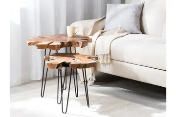 Sivupöytä 2 kpl Camrose 60x60 cm - Ruskea - Huonekalut - Pöytä & ruokailuryhmä - Apupöytä & sivupöytä - Sarjapöytä